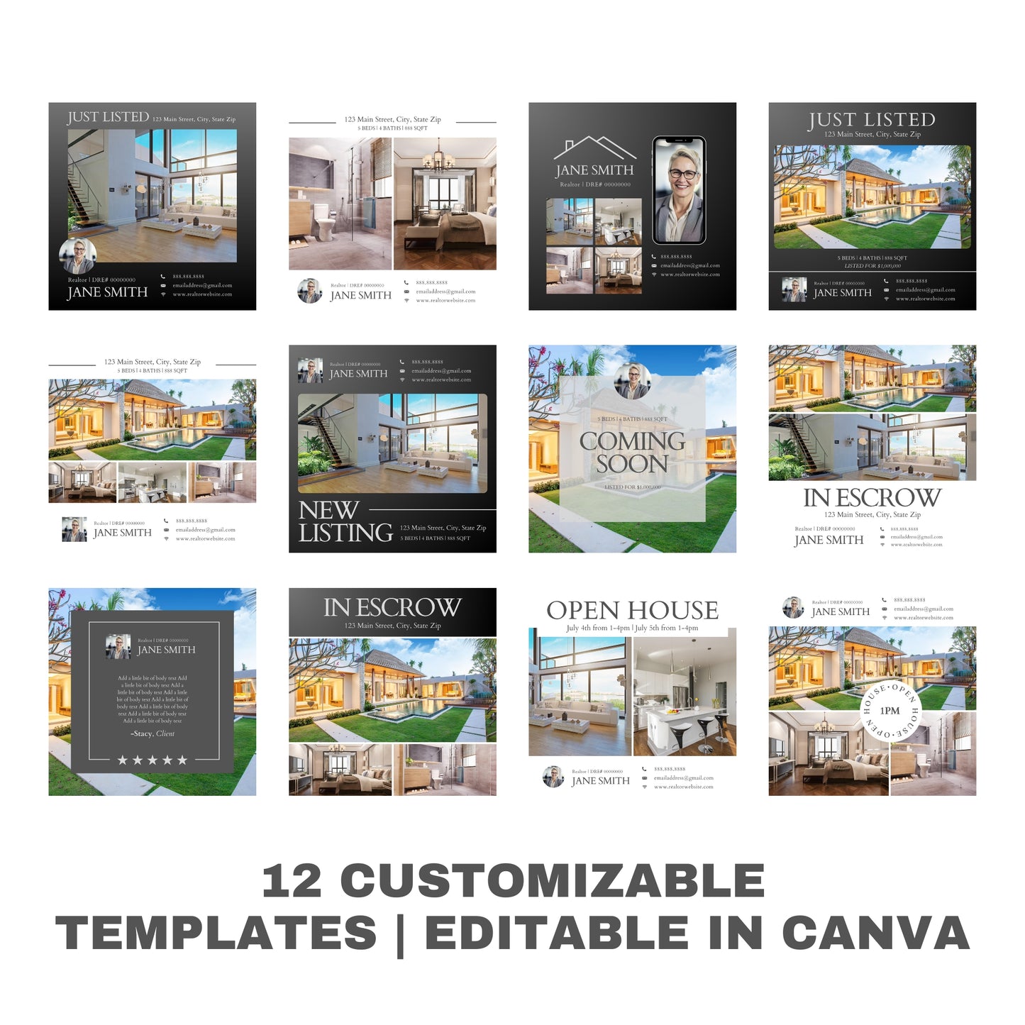 Canva Luxury Instagram Social Media Templates