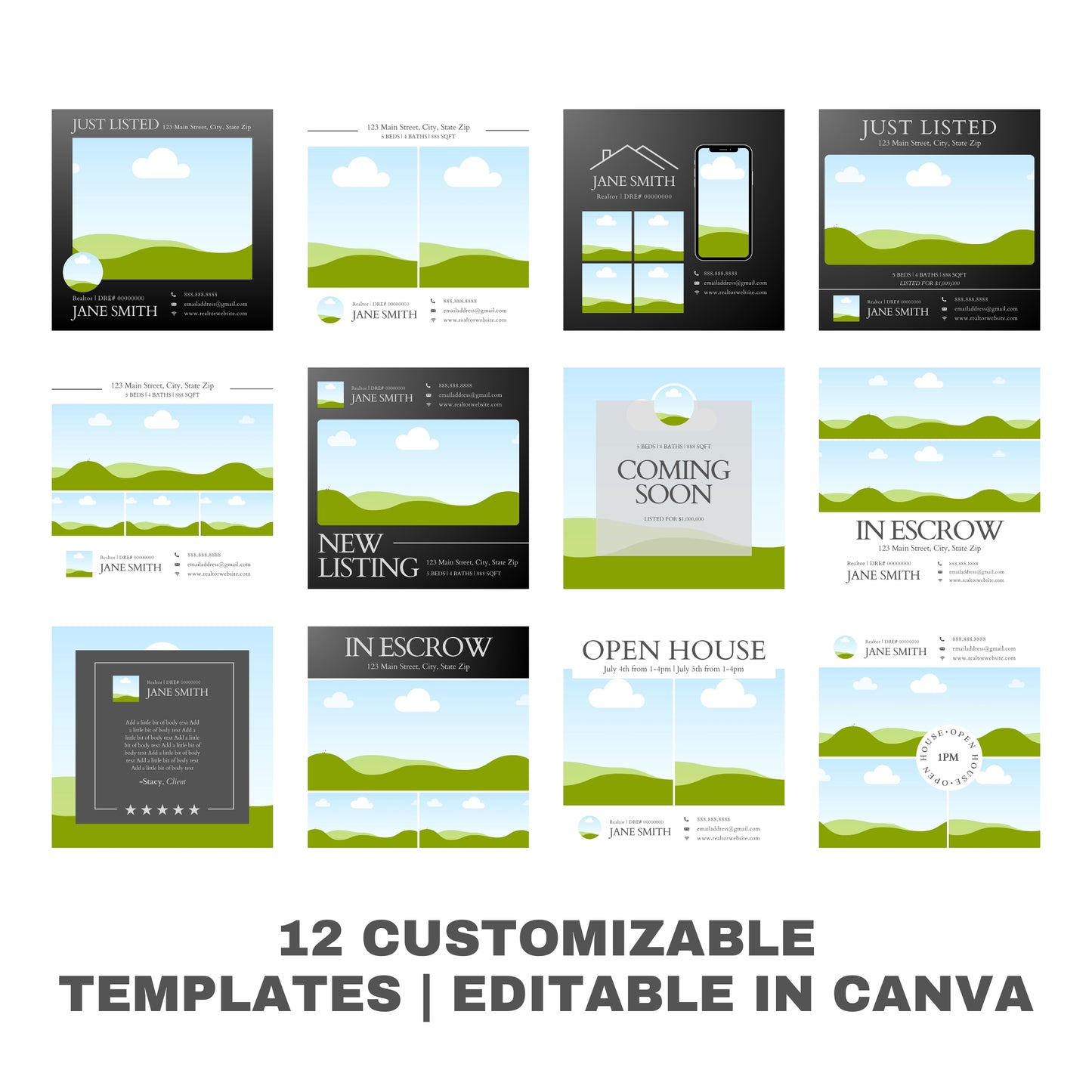 Canva Luxury Instagram Social Media Templates